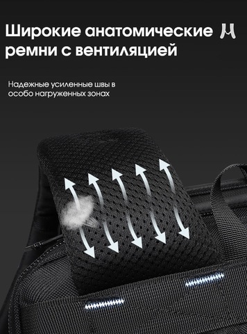 Картинка рюкзак городской Ozuko 9842 Black - 7