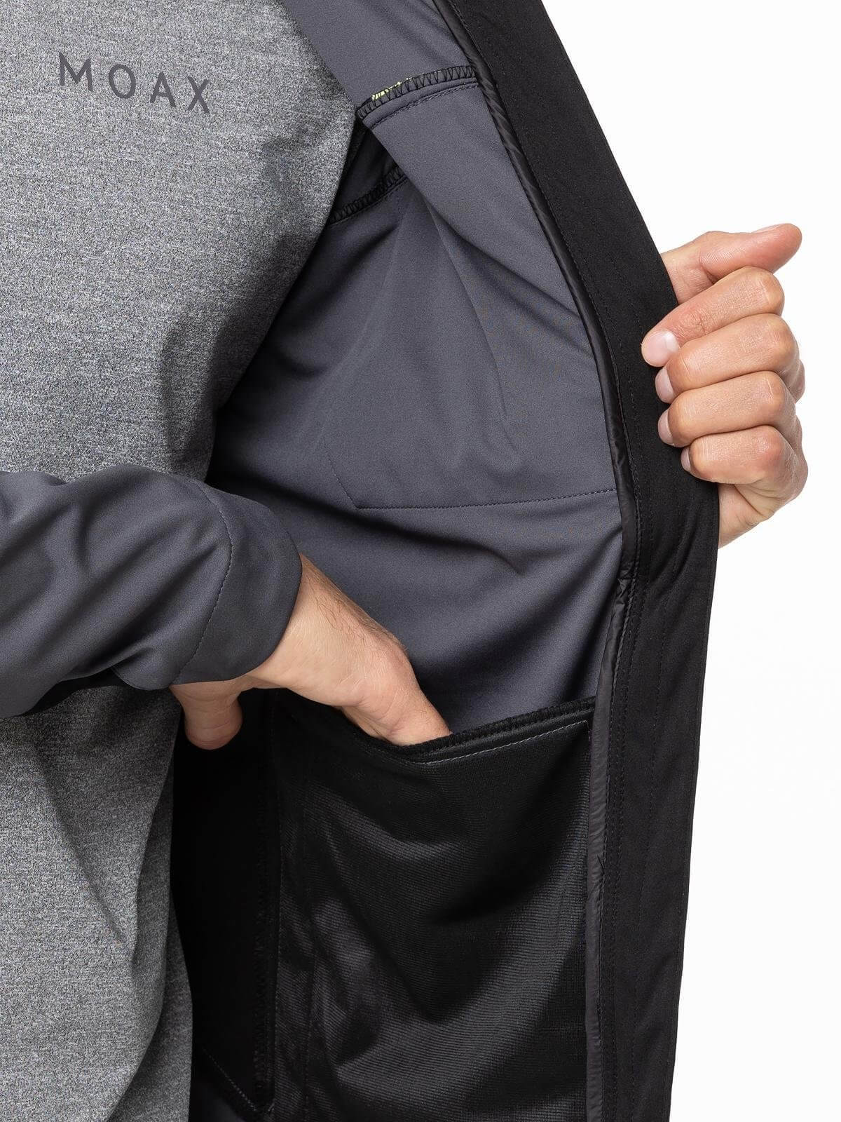 Мужская лыжная куртка Moax Uhta Softshell Light темно-серая - 3