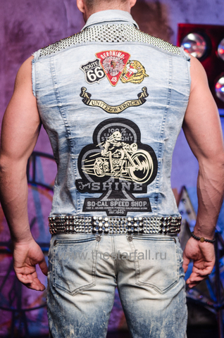 Жилет джинсовый 5D DARK SOCAL PATCH Robin's Jean