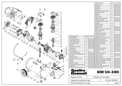 Компрессор поршневой масляный QUATTRO ELEMENTI KM 50-380 ( 380л/мин, 50л, 3 л.с, 8 бар, 41 кг) (248-504)