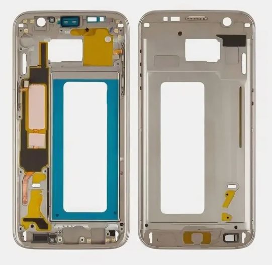 Средняя часть корпуса для Samsung Galaxy S7 Edge с кнопками и шлейфами (SM-G935F) Серебряная