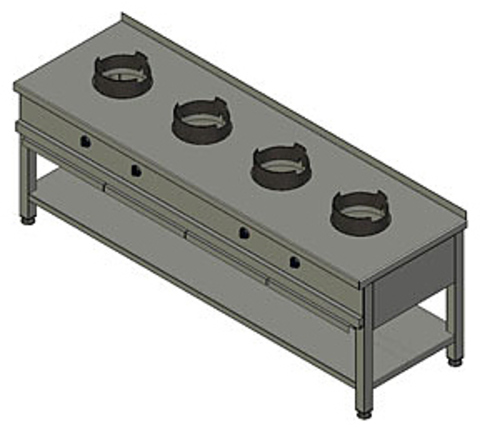 Плита газовая Вулкан KSW 04 8789 WOK