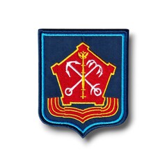 Шеврон Нарукавный ЛенВО / ЛВО ( Ленинградский Военный Округ ) Парадный / Синий С Голубым Кантом