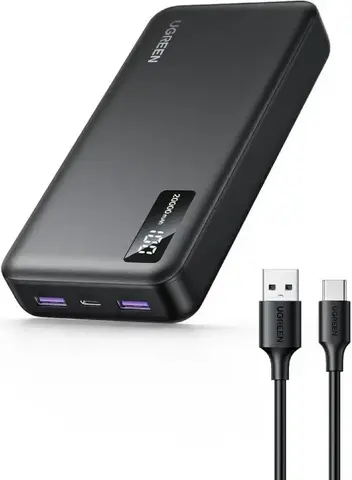 Внешний аккумулятор UGREEN PB312 (95424B) 20W USB-A / USB-C 20000mAh Power Bank (CCC), черный