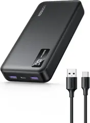 Внешний аккумулятор UGREEN PB312 (95424B) 20W USB-A / USB-C 20000mAh Power Bank (CCC), черный