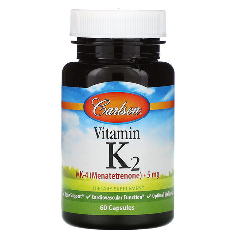 Carlson Labs, Витамин K2, 5 мг, 60 капсул