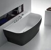 BelBagno BB74-NERO-W0 Пристенная акриловая ванна в комплекте со сливом (донным клапаном), цвет: чёрный