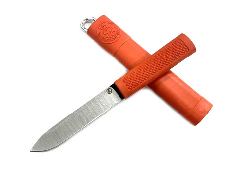Нож Алтайский МС, Bohler N690, резинопластик, оранжевый