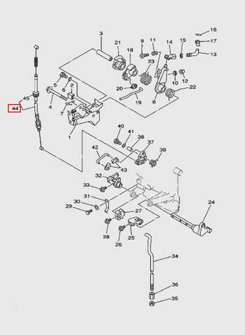 Трос блокировки стартера  для лодочного мотора T15, OTH 9,9 SEA-PRO (12-44)