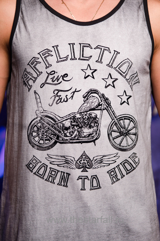 Affliction | Майка мужская AC PRIDE MOTORS TANK A15817 принт спереди мотоцикл