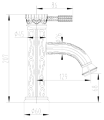 Смеситель для умывальника монолитный LEMARK JASMINE – LM6606ORB