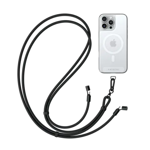 Кабель-шнурок Satechi OntheGo Crossbody Lanyard Cable 60W Зарядный кабель - ремень через плечо, 1,5м, черный