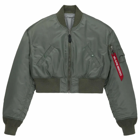 Бомбер Alpha Industries Cropped MA-1 W Field Grey (Полевой серый)