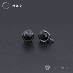 Ball 3-Prongs 4мм Faceted Black