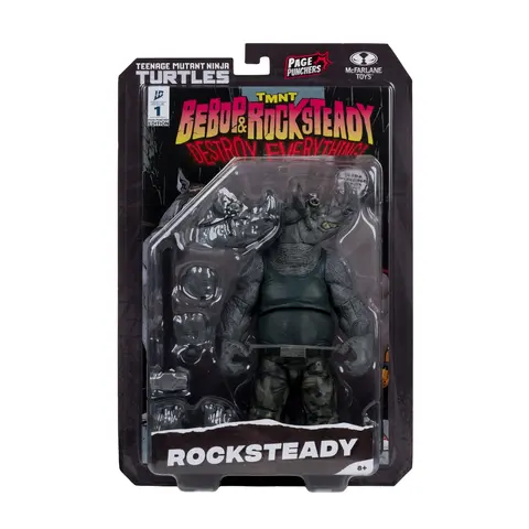 Фигурка Рокстеди с комиксом IDW Publishing Teenage Mutant Ninja Turtles: Bebop & Rocksteady