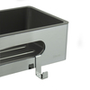 Lemark Shelf Line 9771043 Полка для душа прямая из нерж. стали с крючками, хром/вставка-пластик графит