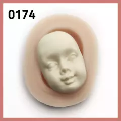 0174 Молд силиконовый. Настенька (большая). Лицо детское. Молд для изготовления куклы (ватной игрушки)