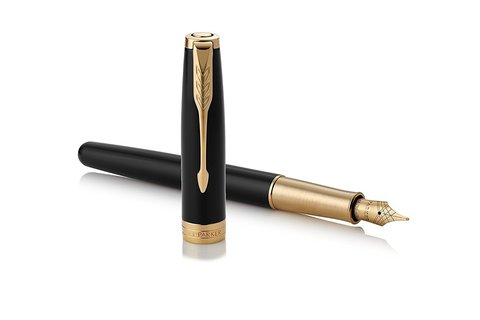 Ручка перьевая Parker Sonnet Core, LaqBlack GT, F (1931527)