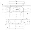 Duravit Luv 760432000AS0000 Ванна из минерального литья 1850x950мм, гидромассажная угол справа, с бесшовной панелью и ножками, со слив переливом, цвет белый