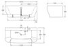 BelBagno BB74-NERO-W0 Пристенная акриловая ванна в комплекте со сливом (донным клапаном), цвет: чёрный