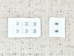 Застежка с крючками для бюстгальтера, р. 3,2*5,5см/3,2*2,7см/10мм, белый