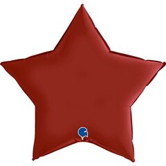Шар Г 36''/91 см, Звезда, Сатин, Рубиновый, 1 шт.