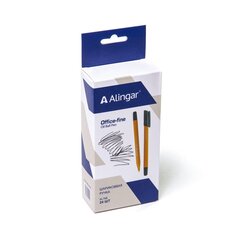 
          Ручка шариковая Alingar "Offis-fine", 0,5 мм, черная, игольчатый наконечник, трехгранный, оранжевый, пластиковый корпус, карт. уп.
