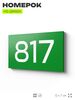 Номер на дверь 817, табличка на дверь для офиса, квартиры, кабинета, аудитории, склада, зеленая 120х70 мм, Айдентика Технолоджи