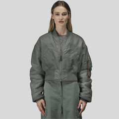 Бомбер Alpha Industries Cropped MA-1 W Field Grey (Полевой серый)