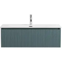 BelBagno UNO-1000-1C-SO-AO База под раковину подвесная с фрезерованными ручками по всей длине фасада с одним выкатн. ящ., Голубой Матовый, 1000х455x350 фото
