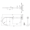 Gessi Goccia 33628#031 Напольный смеситель для раковины (без всраиваемой части), излив 389мм R=197, цвет: хром