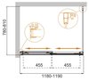 Cezares TANDEM-SOFT-AH-2-120/100-P-CR-L Душевой уголок, цвет: хром