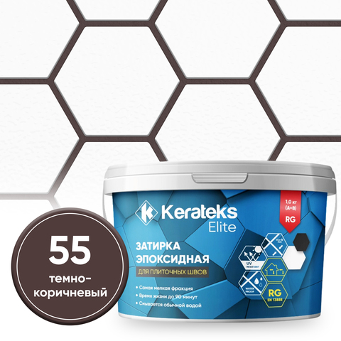 Эпоксидная затирка KERATEKS ELITE, темно-коричневый 1 кг