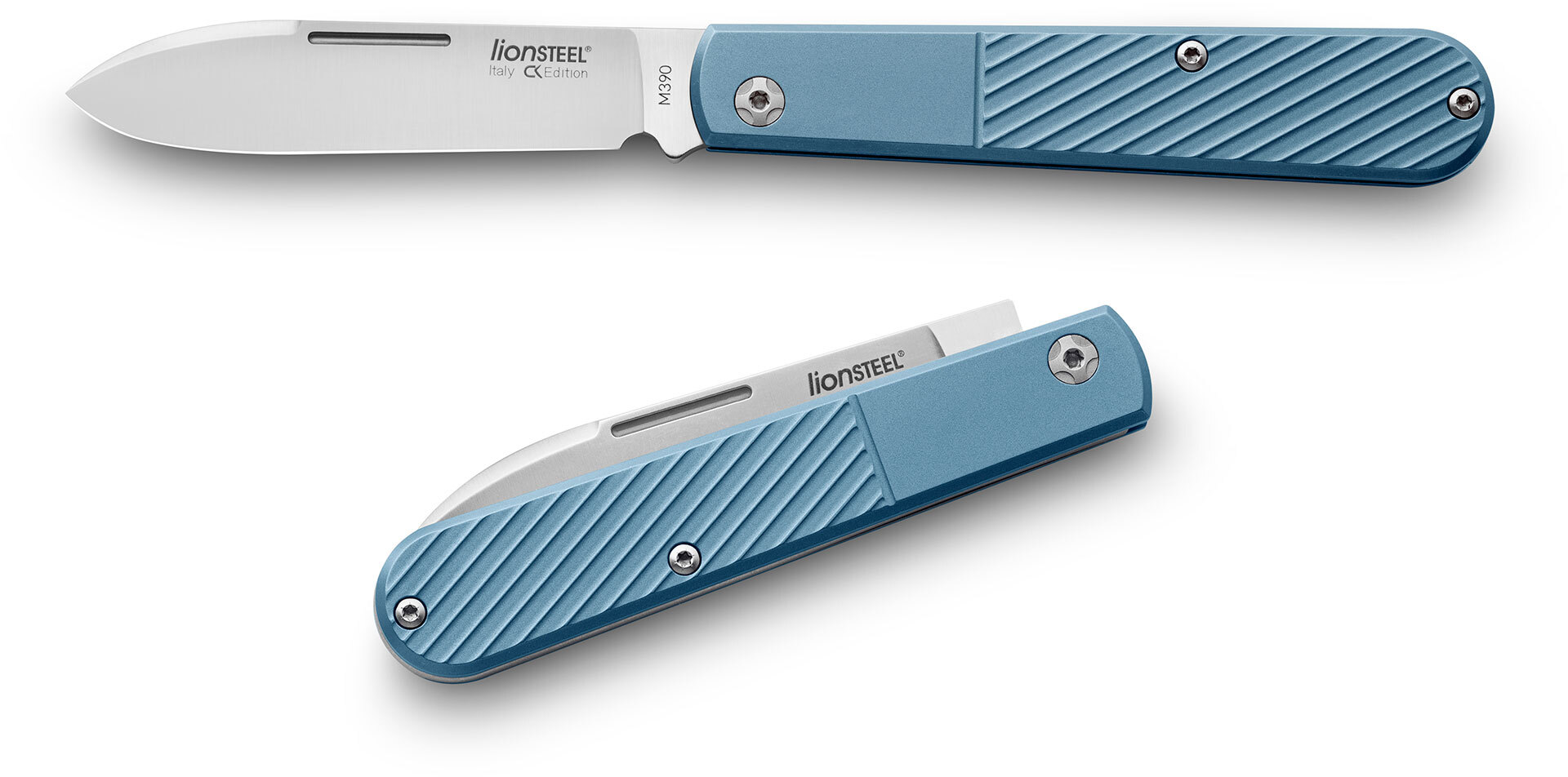Складной нож LionSteel Barlow Slim Roundhead, сталь M390, рукоять титан