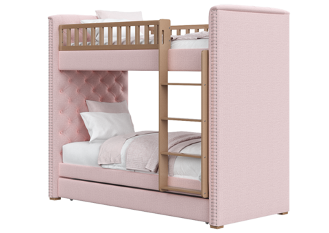 Фото: Кровать двухъярусная Elit soft (розовый) - основной вид