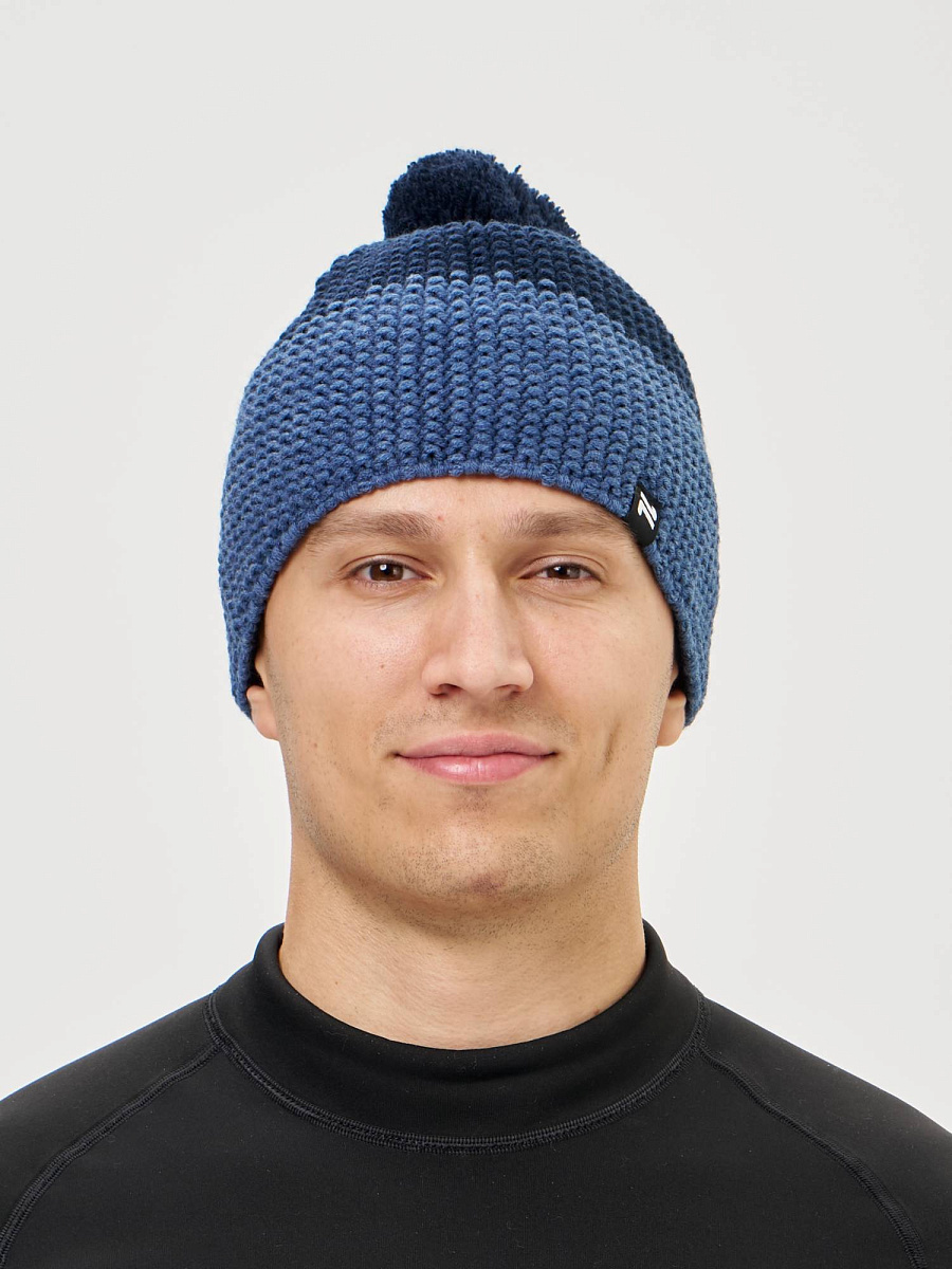 Лыжная шапка c шерстью Nordski Frosty dark jeans-dark blue
