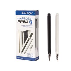 Ручка шариковая Alingar "Day and Night", 0,7 мм, синяя, игольчатый наконечник, трехгранный цветной пластиковый корпус, карт. уп.