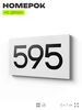 Номер на дверь 595, табличка на дверь для офиса, квартиры, кабинета, аудитории, склада, белая 120х70 мм, Айдентика Технолоджи