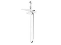Aquatek AQ1922CR AQ1922CR АЛЬФА комплект для гигиенического душа с полкой и полотенцедержателем (смеситель с прогрессивным картриджем + гигиеническая лейка + шланг) фото