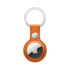 Кожаный брелок с заводным кольцом Apple Leather Key Ring для AirTag, Golden Brown (Золотистая охра)