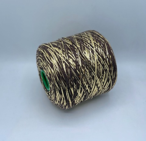 Luxury Production by Ri.Go (пр.Италия), art-Emporium, 180м/100гр, 90%Меринос,8%Полиэстер(фольга), 2%Полиамид , цвет-Коричневый+золото(141/611) ,арт.32222