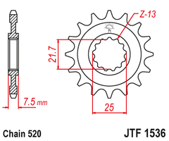 Звезда передняя JTF1536.16RB для Kawasaki ZX-6R