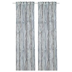 Комплект штор IKEA KLIPPNEJLIKA (КЛИПНЕЙЛИКА), Серый с рисунком, 145x250 см, 2 шт