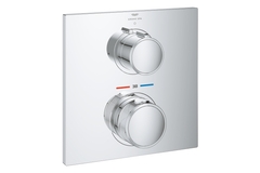 GROHE Allure 19380002 Внешняя часть термостата для душа скрытого монтажа на 1 потребителя, квадратная, хром фото