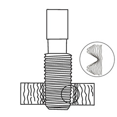 Метчик М 2,0х0,4 (Машинный, накатной) DIN371 HSSE-TiN 6HX C/2-3P 45мм a=2,1 Volkel 35527