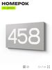 Номер на дверь 458, табличка на дверь для офиса, квартиры, кабинета, аудитории, склада, серая 120х70 мм, Айдентика Технолоджи