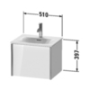 Duravit Viu 2344530000 Раковина подвесная с переливом, выпуск с керам покрытием, 1 отв под смес, 53х43см, цвет белый