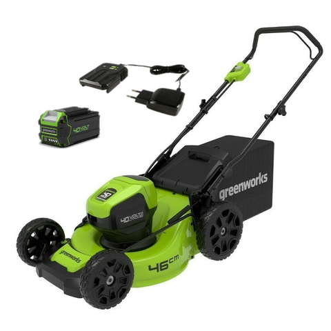 Аккумуляторная газонокосилка Greenworks GD40LM46HPK5, 40v, 46 см, (2514407UG), с аккумулятором 5 А·ч и зарядным устройством
