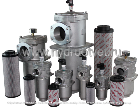 Фото RFBN/HC330DL10C1.X AL - Сливной фильтр гидравлический одинарный модели RF с алюминиевым корпусом тонкость фильтрации 10 мкм, типоразмер 330, вид присоединения: фланец SAE 2