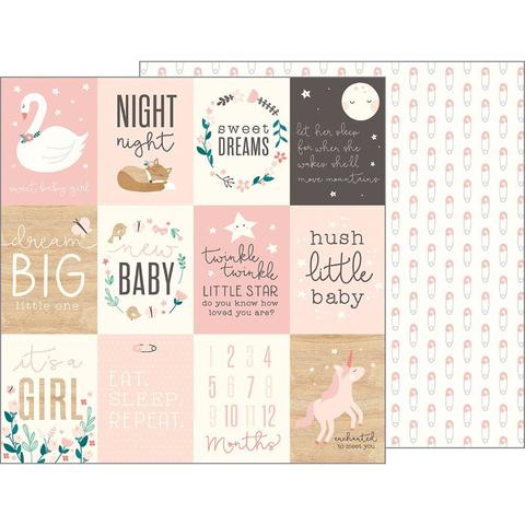 Лист двусторонней бумаги 30х30 см  - Night Night Baby Boy-Pebbles